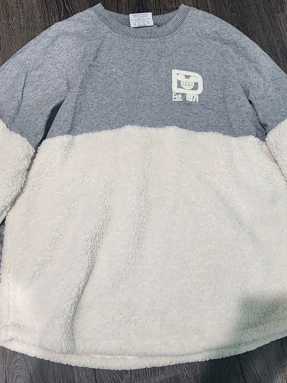 Walt Disney World Spirit Jersey Gray Sherpa Fleece Sweatshirt